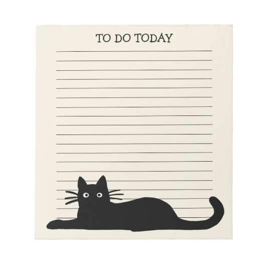 Bloc-note Chat Kitty noir cool sur mesure (Devant)