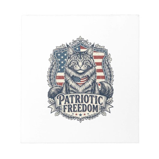 Bloc-note Chat Maine Coon Patriotique (Devant)