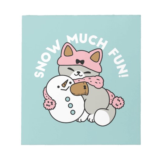 Bloc-note Chat mignon en Engin à neige avec Art Snowman (Devant)