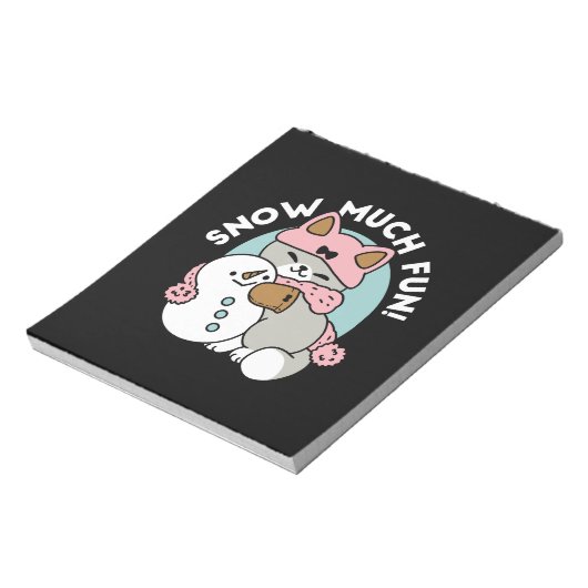 Bloc-note Chat mignon en Engin à neige avec Art Snowman (Tourné)