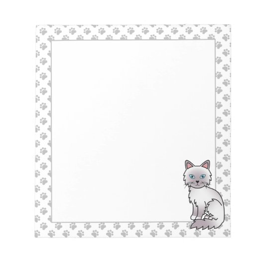 Bloc-note Chat mignon Lilac Point Birman / Ragdoll & pattes (Devant)