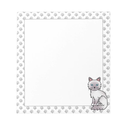 Bloc-note Chat mignon Lilac Point Birman / Ragdoll & pattes (Devant)