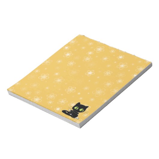 Bloc-note chat noir avec chaussettes blanches (Tourné)