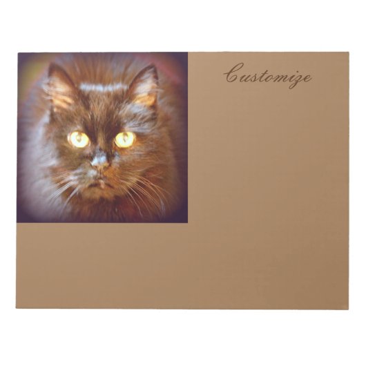 Bloc-note chat noir customisé (Devant)