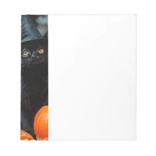 Bloc-note Chat noir d'Halloween et Citrouille