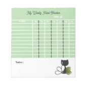 Bloc-note Chat noir mignon et fleur – Personnalisé (Devant)