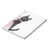 Bloc-note Chat Noir Rideau Rose (Tourné)