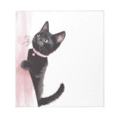 Bloc-note Chat Noir Rideau Rose (Devant)