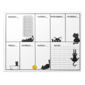 Bloc-note Chat noir sot A4 pavé hebdomadaire (Devant)