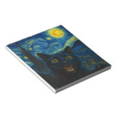 Bloc-note Chat noir Starry Nuit Van Gogh Chat Selfie (Incliné)