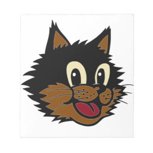 BLOC-NOTE CHAT NOIR TRÈS SOURIANT ET BROWN À COURSE NEUVE