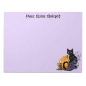 Bloc-note Chat noir violet Rose Citrouille Halloween (Devant)