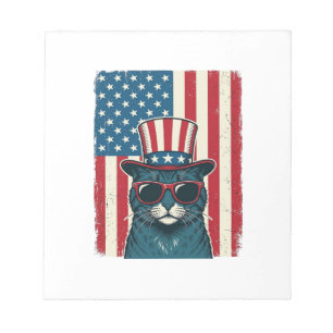 Bloc-note Chat Patriotique Drapeau Gravure Vintage Design de