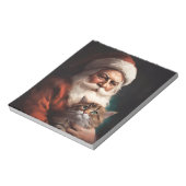 Bloc-note Chat Persan avec le Père Noël Fête de Noël  (Tourné)