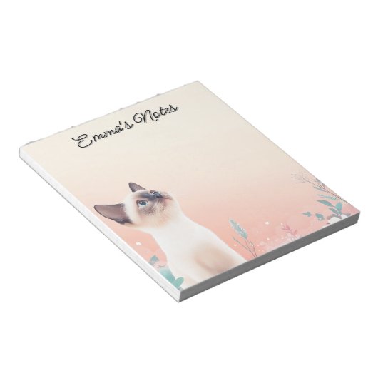 Bloc-note Chat persan personnalisé (Incliné)