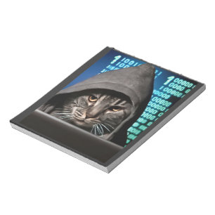 Bloc-note Chat pirate informatique Black Cat