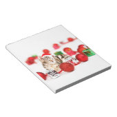 Bloc-note Chat portant le chapeau rouge du Père Noël (Incliné)