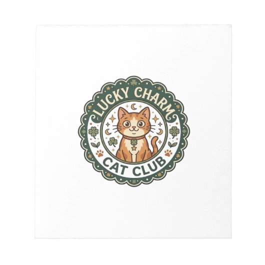 Bloc-note Chat porte-bonheur POD Art Vector - Chat porte-bon (Devant)