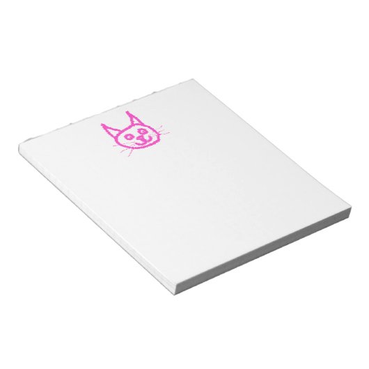 Bloc-note Chat rose brillant (Incliné)