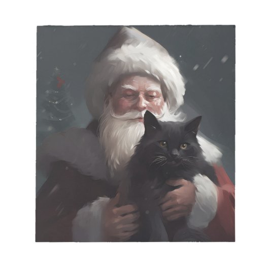 Bloc-note Chat Smoking Avec Le Père Noël Festif Noël (Devant)