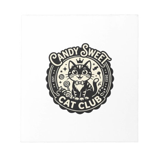 Bloc-note Chat Sucré Mignon Graphique de Chat Drôle - Candy (Devant)