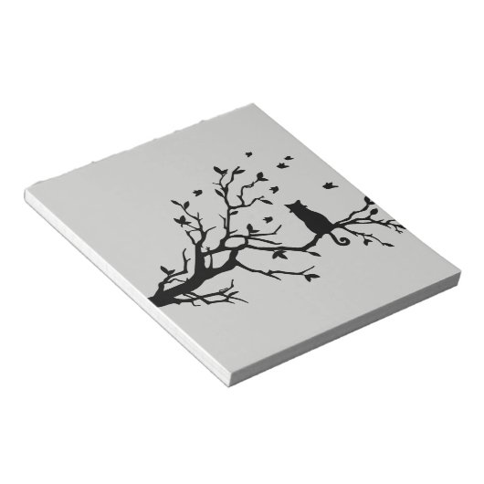 Bloc-note Chat sur un arbre - Silhouette (Incliné)