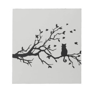 Bloc-note Chat sur un arbre - Silhouette