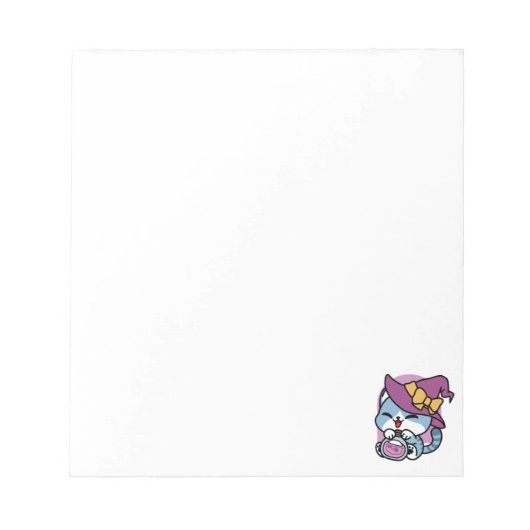 Bloc-note Chat Tabby Halloween – Chapeau de Sorcière & Art d (Devant)