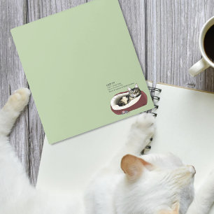 Bloc-note Chat Tabby Laziness Sarcasme Vert Sauge Sage
