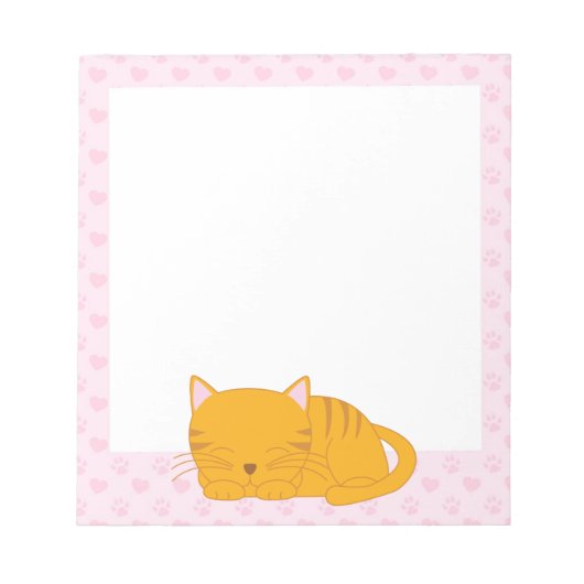 Bloc-note Chat Tabby Orange Dormant (Devant)