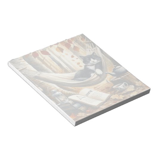Bloc-note Chat Tuxedo noir et blanc Dreaming of Adventure (Incliné)