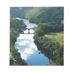 Bloc-note Château de Dordogne Château Rivière Bateau Pont Ea