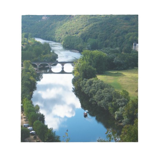 Bloc-note Château de Dordogne Château Rivière Bateau Pont Ea (Devant)