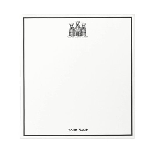 Bloc-note Château héraldique vintage Emblem Armoiries Crest (Devant)