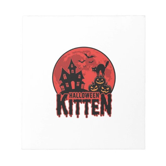 Bloc-note Chaton d'Halloween Maison Hantée Chat Graphique_1 (Devant)