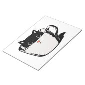 Bloc-note Chaton noir avec nez rouge caché dans une tasse (Incliné)