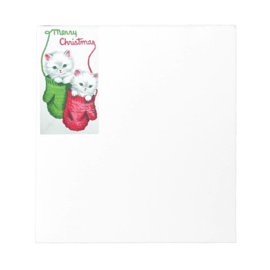 Bloc-note Chatons en Mittens Joyeux Noël (Devant)