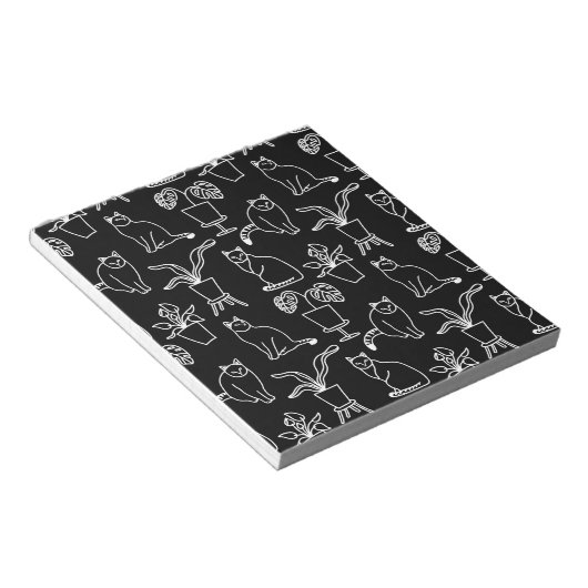 Bloc-note Chats blancs en noir (Incliné)