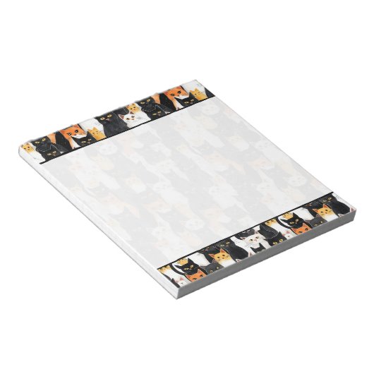 Bloc-note Chats blancs oranges noirs (Incliné)