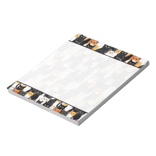 Bloc-note Chats blancs oranges noirs (Tourné)