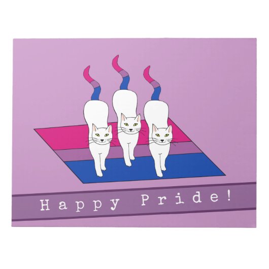 Bloc-note Chats fiers avec drapeau de fierté bisexuel (Devant)