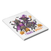 Bloc-note Chats mignons d'Halloween Pattes et Sortilèges (Incliné)