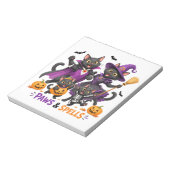 Bloc-note Chats mignons d'Halloween Pattes et Sortilèges (Tourné)