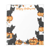 Bloc-note Chats noirs et Citrouille Happy Halloween (Devant)