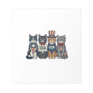 Bloc-note Chats patriotiques vintage design de chemise USA_1