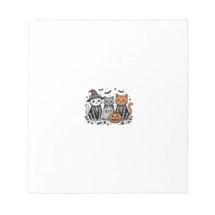 Bloc-note Chats squelette mignons Halloween Gravure vintage 