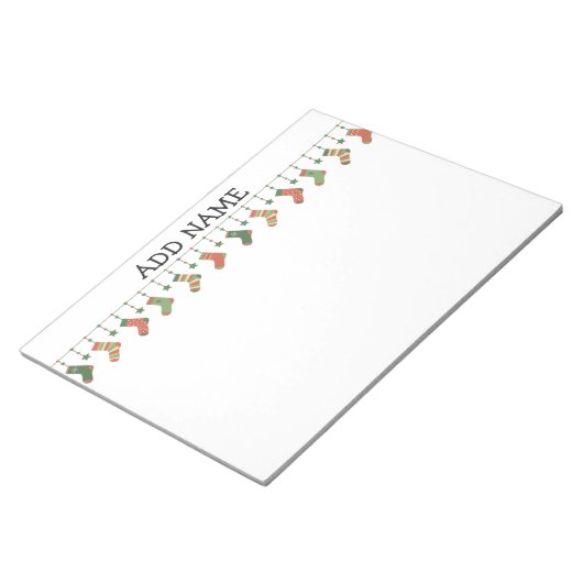 Bloc-note Chaussettes de Noël jarretelles saisonnières texte (Incliné)