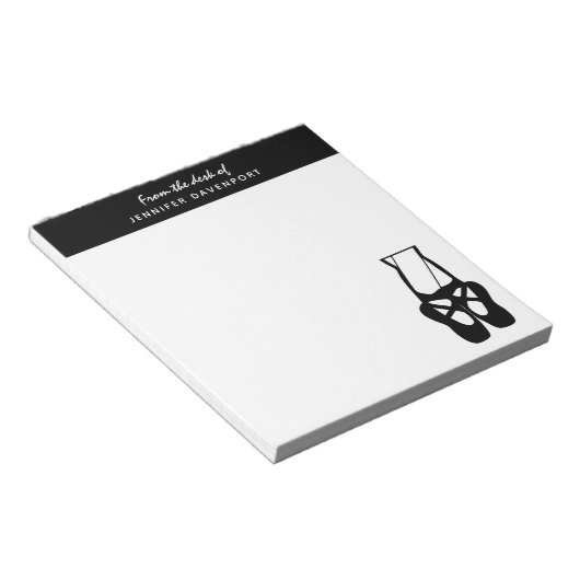 Bloc-note Chaussons Bleus Noir & Blanc En Pointe (Incliné)