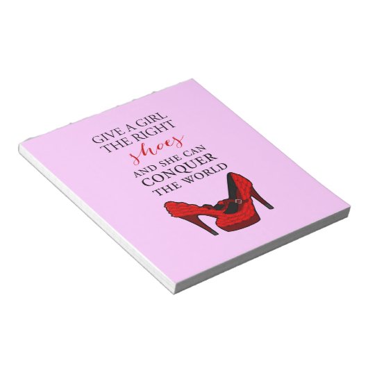 Bloc-note Chaussure-amateur, Donnez à une fille les bonnes c (Incliné)