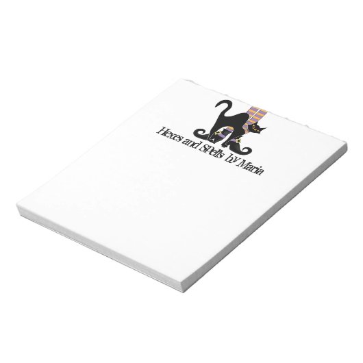 Bloc-note Chaussures en sorcière blanche Halloween Chat noir (Tourné)